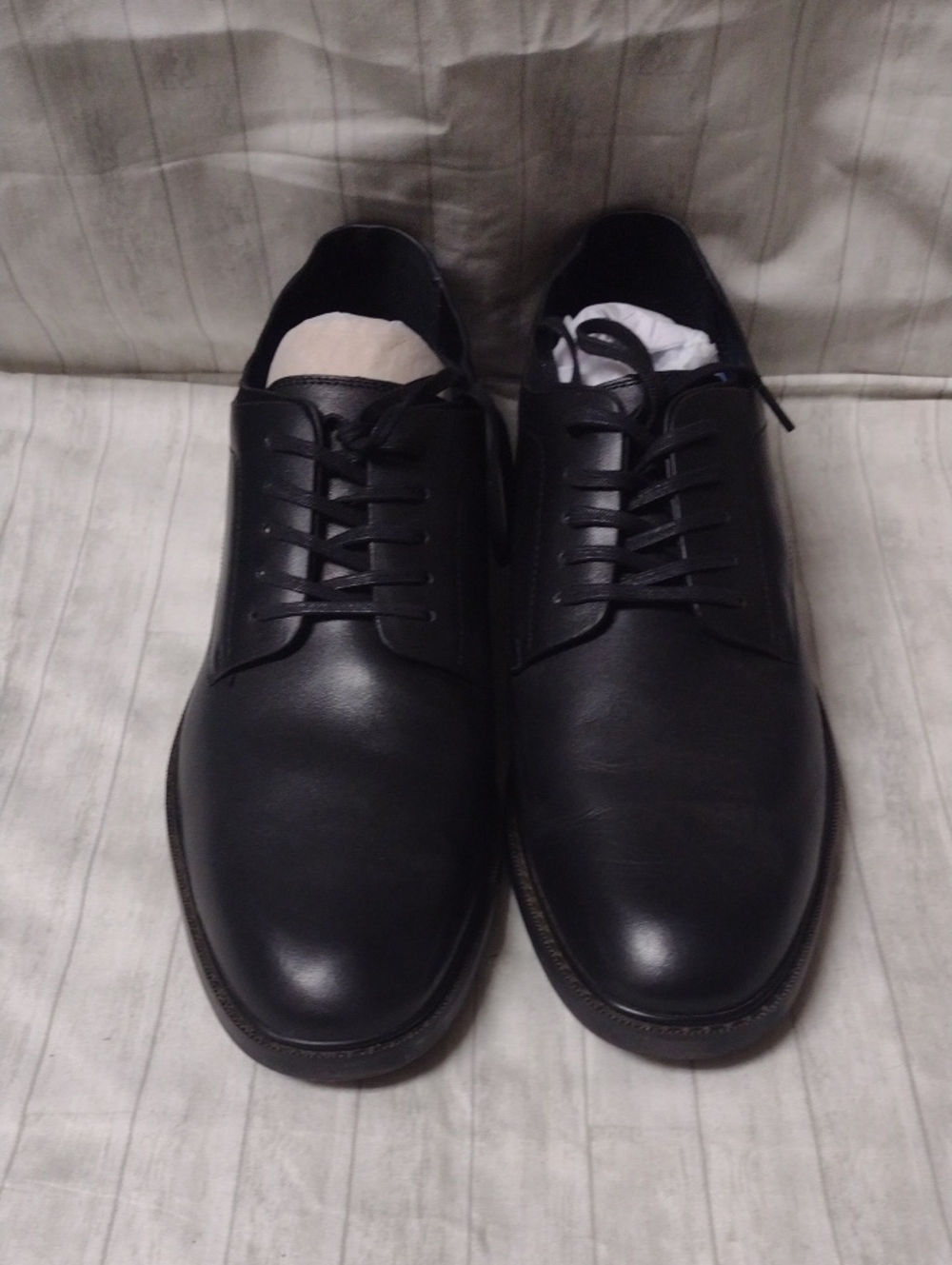 Vince Camuto Men's Black Leather Derby Shoes (J1086)